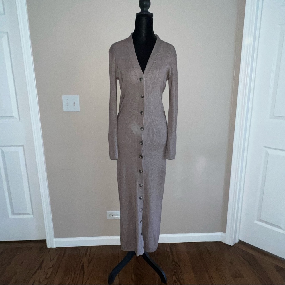 Torn by Ronny Kobo Long Sleeve Button-Up Sweater Dress - Size M